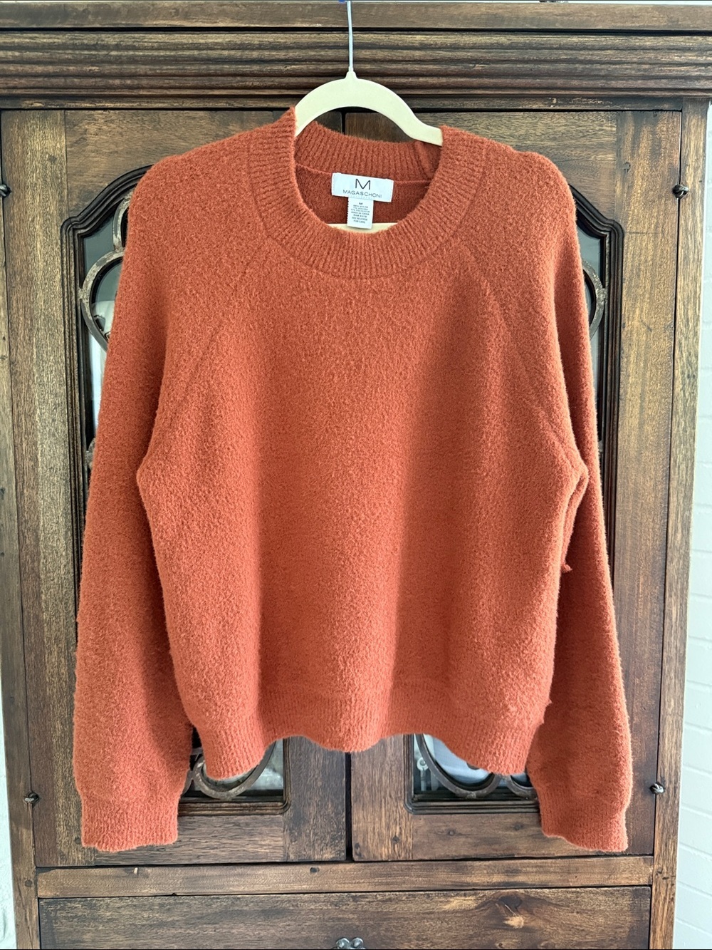 Magaschoni Rust Orange Cozy Crewneck Sweater